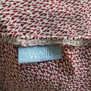 Wallis Red and Cream Geometric Fabric